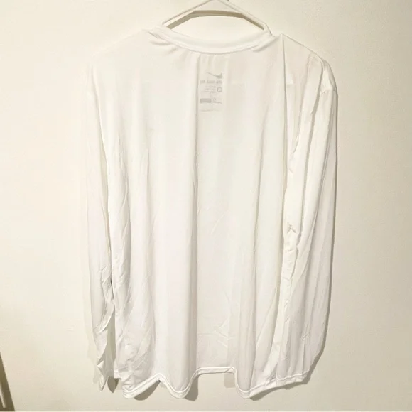 Nike Size XL White Athletic Cut Dri Fit Long Sleeve Top Workout NEW - Picture 5 of 5